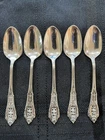 Wallace Rose Point Sterling Silver Demitasse Spoon 4” Set Of 5
