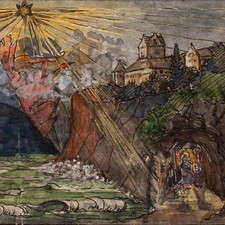 Clara Hesse Art Nouveau Stella Maris Angel Triptych Design Sign Watercolor 1915