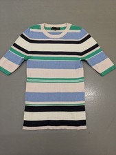New Look Multicolour Striped Ribbed Knit Dress Short Sleeve Stretch Bodycon