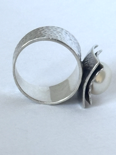 Anello Vintage Silpada Argento Sterling Martellato Perle R0898 Misura 5,5 2008 - Foto 8 di 8