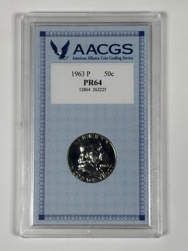 1963 PROOF FRANKLIN HALF DOLLAR AACGS VINTAGE SLAB