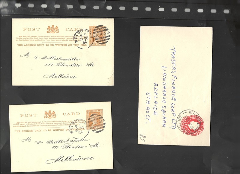 AUSTRALIA-STATES-CARDS-1894-VICTORIA-MORE-NICE CANCELS-AV-F--#45
