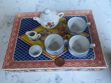 Vintage 1960-70's Child  s Miniature China Tea Set In Original Box Foreign