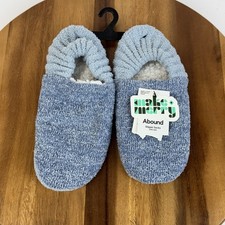 New Womens Abound Blue Fuzzy Lined Sleeping Slippers Size One Size
