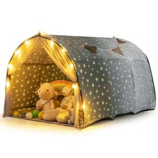 Kids Bed Tent Children Bed Canopy w/Glow in the dark Fabric Washable Flannel