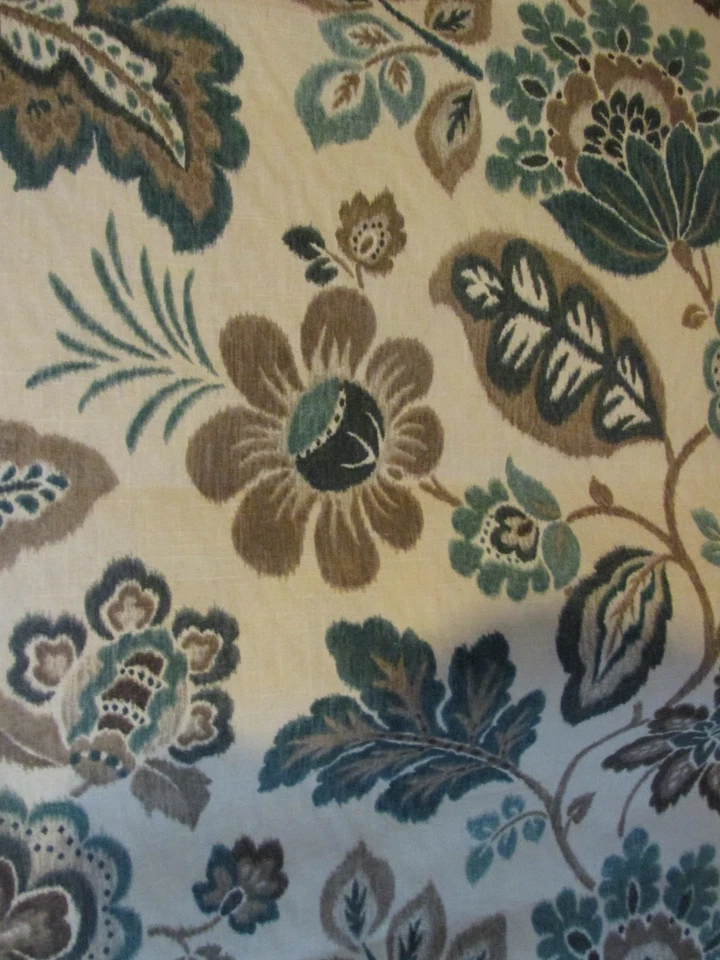 5 YDS BRAEMORE Linen DRAPERY UPHOLSTERY FABRIC Sea Blue Teal Contemporary - Image 4 of 4