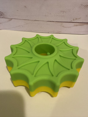 Fat Brain Toys - SpinAgain 4  Spinning Stacker Toy Replacement Part Green/yellow