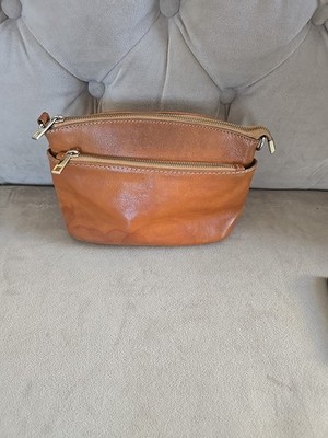 Divina Firenze Lilla Leather Camel/Tan CrossBody Shoulder Handbag Made In Italy