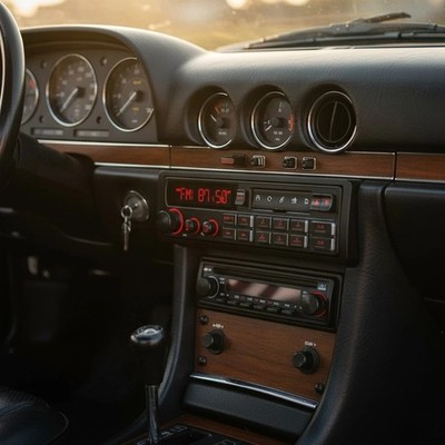Vintage Style Car Radio with 240 Watts Output and Multiple Connectivity Options