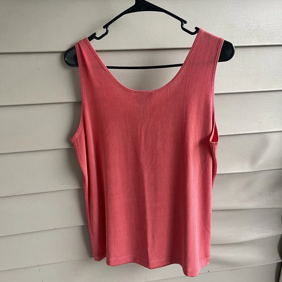 Camiseta sin mangas Chico's Travelers elástica coral informal acetato talla XL 3 Foto 2 de 4