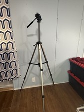 Ambico V-0551 Camera Tripod Pan/Tilt Head 64 in Crank Lift Level w/ Case