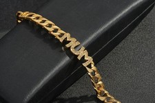 Women 9ct Gold Mum Cuban Link Bracelet ( 8mm Thick & 8 Inches Long ) GF