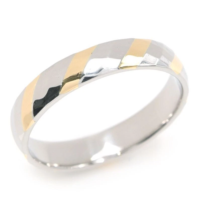 Anello Combinazione Gioielli Donna Celine n. 10 K18Yg Pt850 Taglio Diamantato Arrotondato 2 C