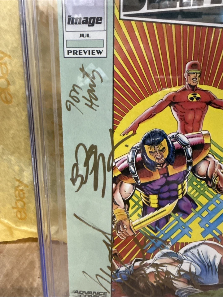Image Deathmate Preview Green #nn Advance Comic Ss CGC 9.6 1993 Graded Signed 3x - Image 3 of 4
