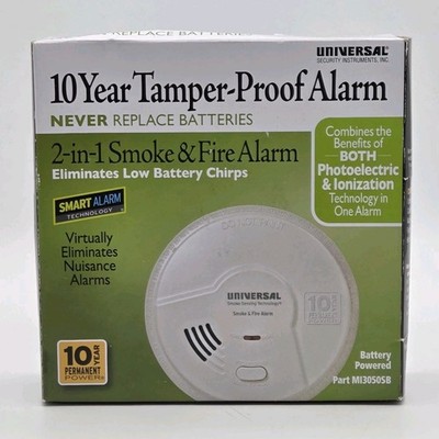 Universal Tamper Proof 2 in 1 Smoke & Fire Alarm Photoelectric & Ionization Tech