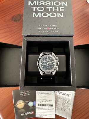 RARE Omega x Swatch MoonSwatch Mission to the Moon Ostrich Strap