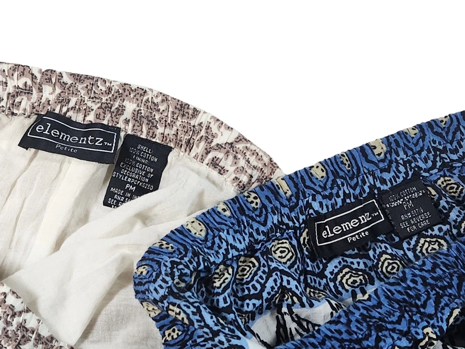 Boho/Prarie Maxi Saias Femininas Pequenas/SM Camadas Algodão Elástico Cintura-Elementos - Imagem 4 de 4