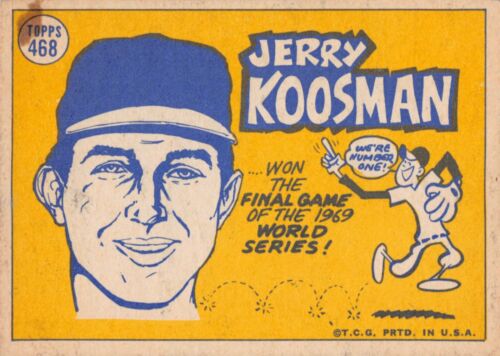 JERRY KOOSMAN 1970 TOPPS SPORTING NEWS CARD 468 METS - Imagen 2 de 2