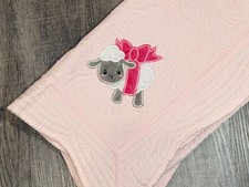 Baby Gift Crib Quilt For Nursery - Baby Lamb With Bow-36  x45  