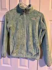 The North Face Jacket Girls L 14-16 Aqua Fleece Full Zip Logo B2