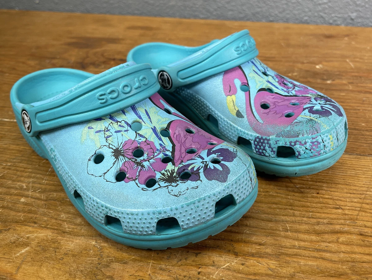 Kids flamingo crocs sales