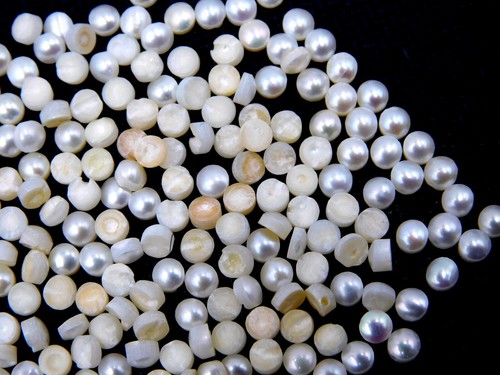 3 MM Natural Pearl Round Cab Lot Loose Gemstone For Jewelry Making P-2740 - Picture 2 of 4