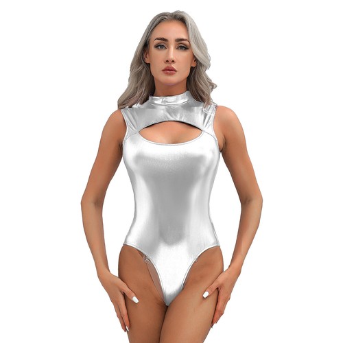 DE Körper Femme Body Lingerie Lackleder Einteilig Kombinationen Ärmellos Rücken  - Picture 27 of 64