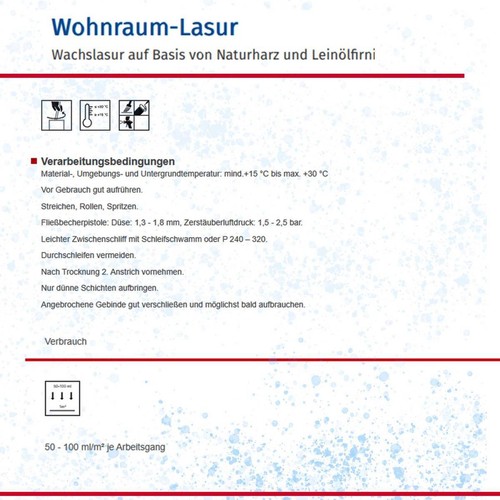 Remmers WOHNRAUM-LASUR FARBLOS (Dekor-Wachs) 0,75L - Bild 6 von 9