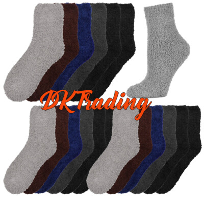 60 Pairs Bulk Fuzzy Slipper Socks Super Soft Cozy Winter Warm Crew Wholesale Lot