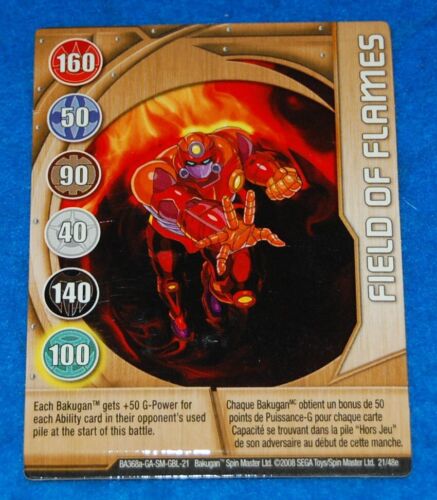 Bakugan Battle Brawlers Field Of Flames Metal Collector Trading Card - Picture 1 of 1