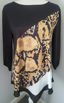 Tendancy Top Animal Print Black & White Size Medium
