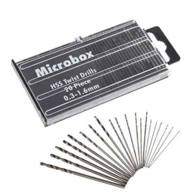 Bohrer Schnellarbeitsstahl Spiralbohrer Set Micro HSS 20tlg Set 0,3mm-1,6mm NEU