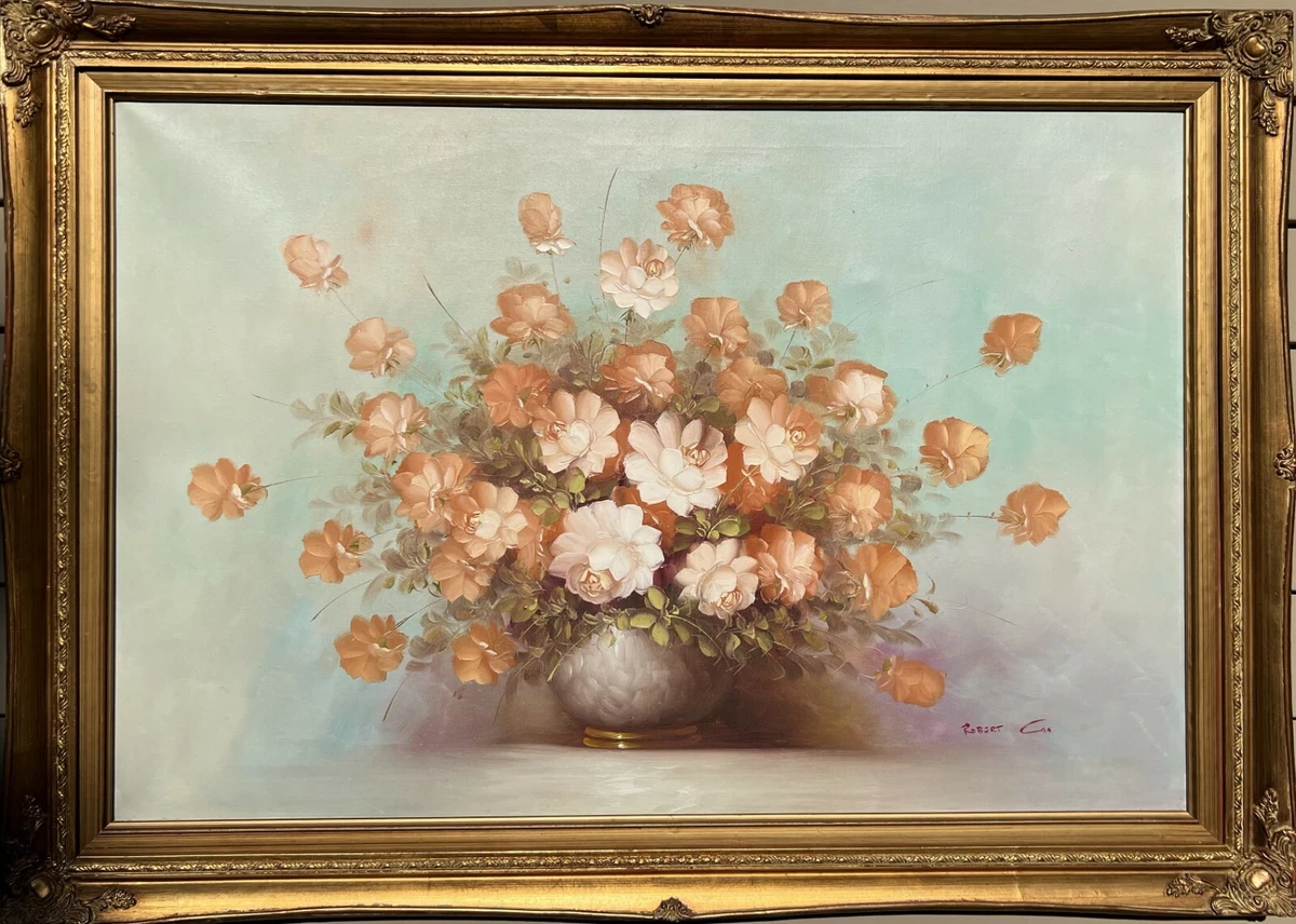 Listed Artist Robert Cox 1934 2001 Oil Painting on canvas Still life Flowers