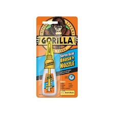 GORILLA SUPER GLUE BRUSH AND NOZZLE 12G FAST SETTING METAL CERAMIC WOOD LEATHER