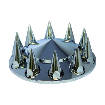 Fortpro Semi Truck Chrome Front Axle Wheel Cone Style Cover Kit Hub Cap w/ 33mm