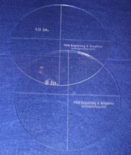 2 Piece Circle Set  9",10" -  1/8" Clear Acrylic - Quilting Templates
