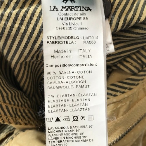 LA MARTINA Light Brown Slim Fit Polka Dot Chino Trousers Size W38 - Picture 7 of 11