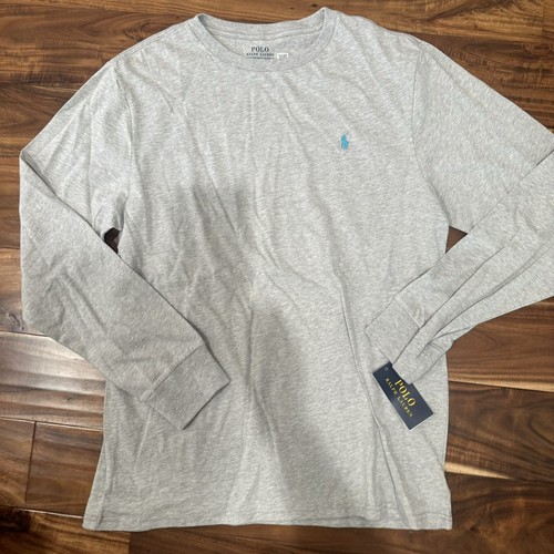 RALPH LAUREN BOYS LONG SLEEVE SHIRT BIG HORSE GRAY SIZE 18/20 NEW - Picture 2 of 4