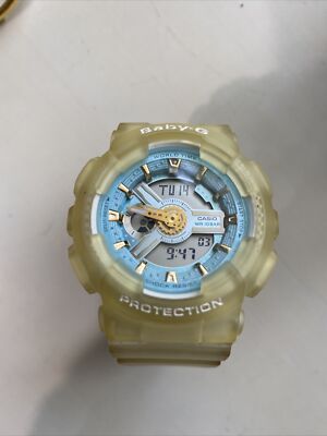 Casio BABY-G Shock BA110SC Women's Shock Resistant Ivory White Blue Watch