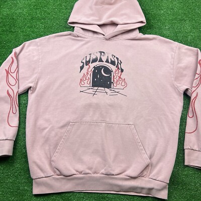 Bailey Sarian Pink Suspish flames sweatshirt hoodie comfy XL