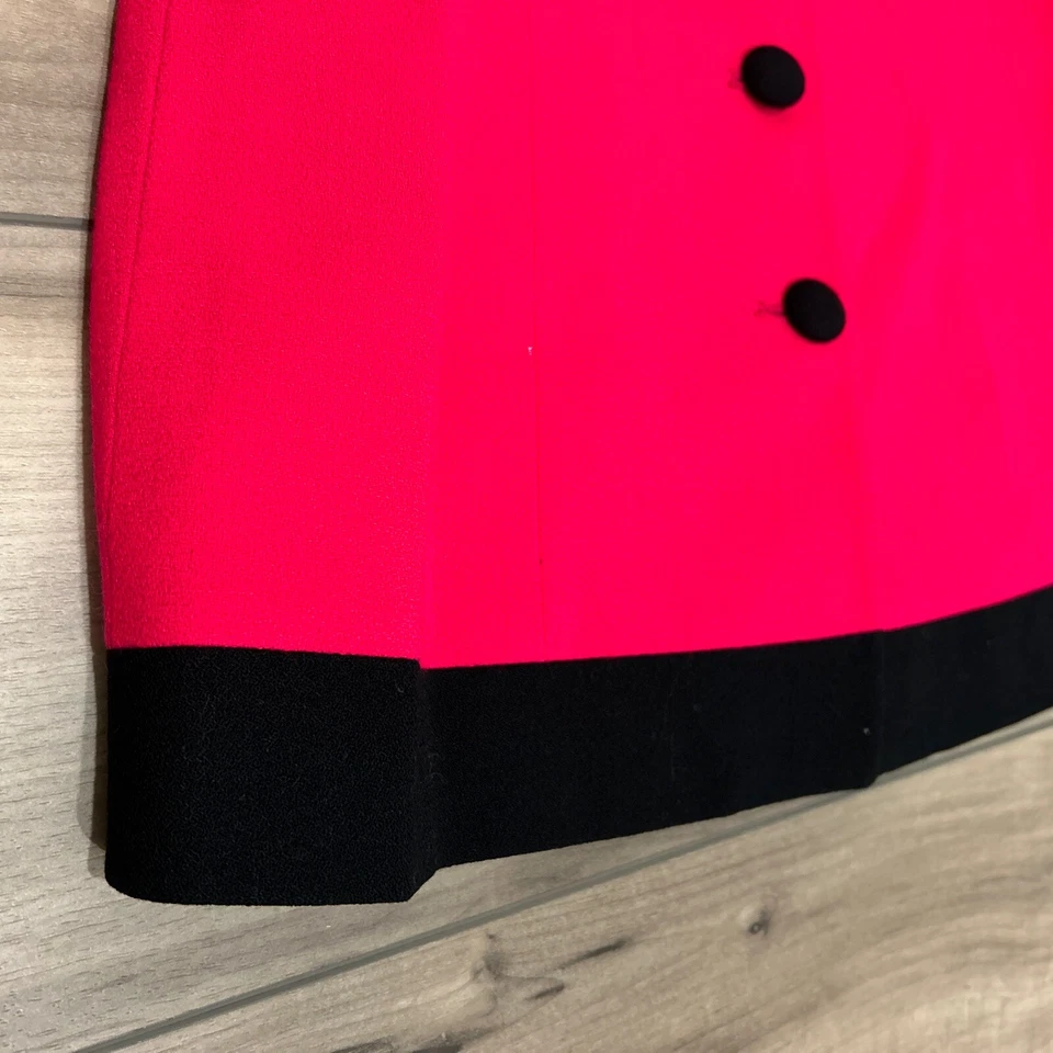 Blazer Traje De Colección Christian Dior 7 Botones Talla 10 100% LANA Rosa Caliente Almohadillas para el Hombro Foto 4 de 4