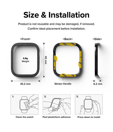 Pour Apple Watch Series 9, 8, 7, SE 45 mm, 40 mm étui protection cadre lunette annulaire - Photo 198 sur 268