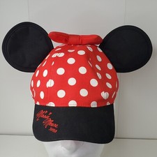 Disneyland Parks Minnie Mouse Hat Youth Ears Bow Polka Dot Snapback Vacation