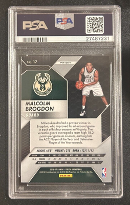 2016-17 Panini Prizm Malcolm Brogdon Silver Prizm RC PSA 9 MINT 