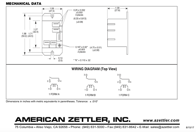 AZ22801-1AE-12DEF In Box By American Zettler Relais De Puissance Future Electron