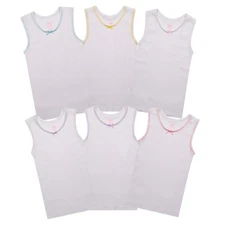 Buyless Fashion Girl Tanks Cotton Undershirts for Dance Gymnastics, Kids(6 Pack)