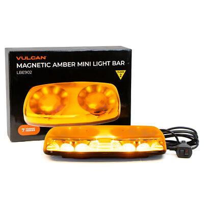 VULCAN Class 2 Magnetic Amber LED Mini Light Bar For Oversize Loads, Pilot Cars