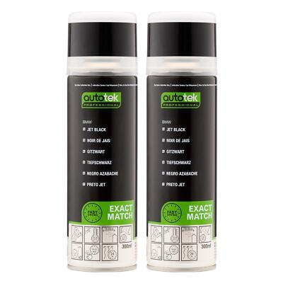 Autotek Exact Match schnelltrocknender Aerosol-Sprühlack BMW tiefschwarz 300 ml x2