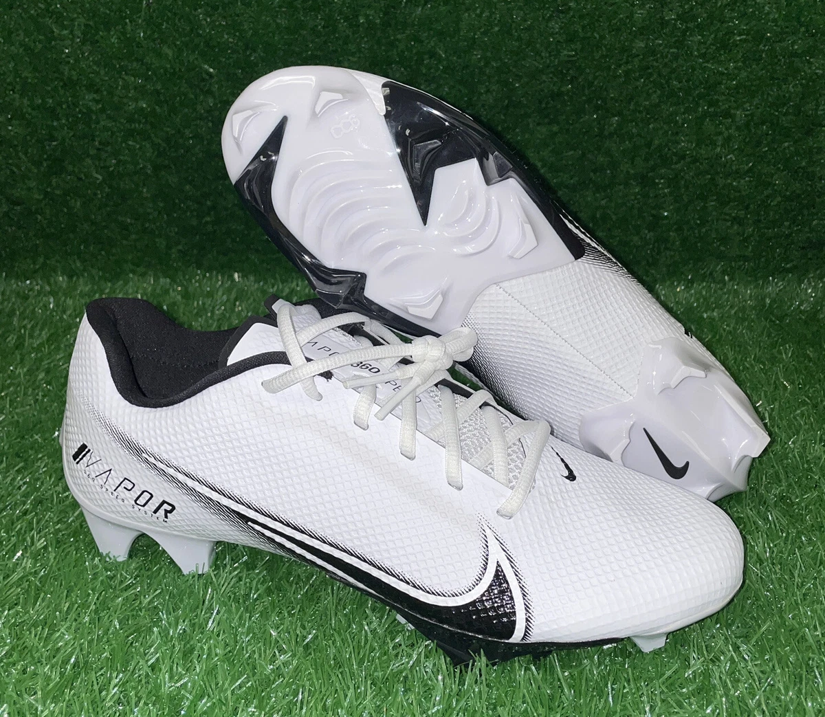 Nike Vapor Edge Speed 360 White Black Football Cleats Men s Size