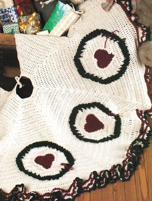PRETTY Country Hearts Tree Skirt/Crochet Pattern INSTRUCTIONS ONLY